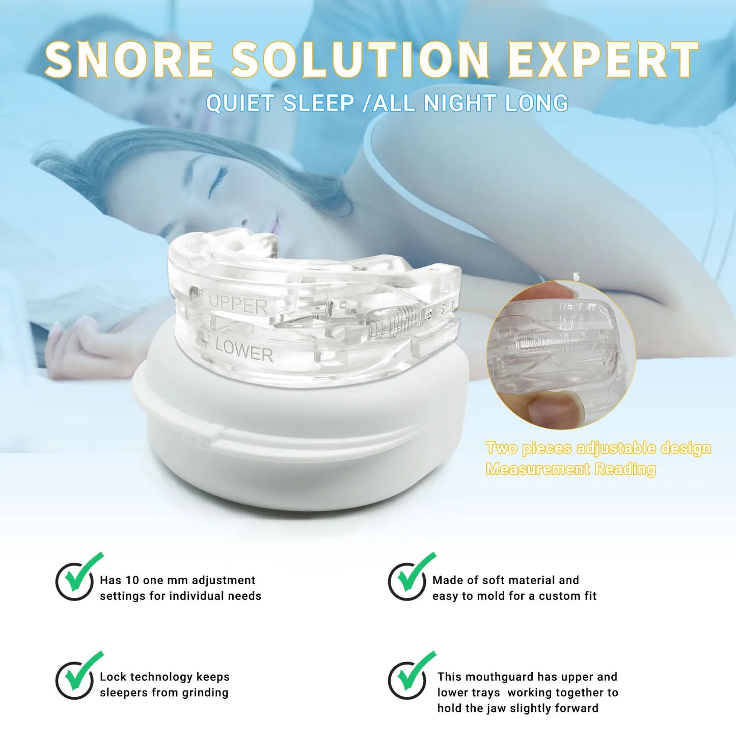 Anti-Snore Mouth Guard 2.0 – Stop Snoring & Prevent Teeth Grinding